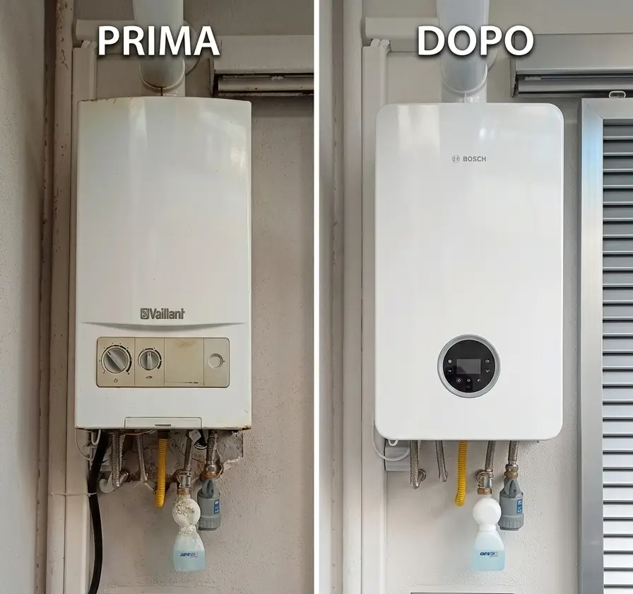 Sostituzione caldaia Roma: confronto prima e dopo l'installazione del nuovo modello a condensazione